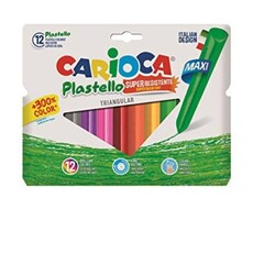 Carioca Üçgen Elleri Kirletmeyen Yıkanabilir Pastel Boya Kalemi 12li Jumbo - Thumbnail