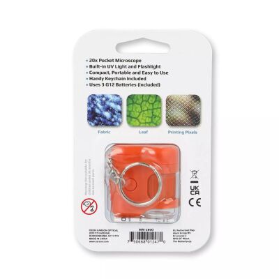 Carson LED ve UV Işıklı Cep Mikroskobu 20x Turuncu - 2
