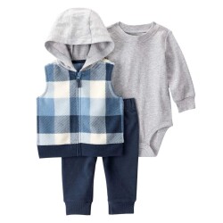 Carters Erkek Bebek Yelekli Set 1T475310 Lacivert/Gri Melanj
