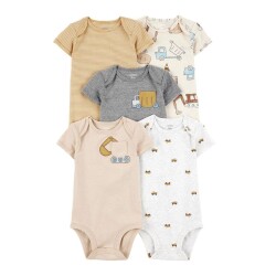 Carters Layette Erkek Bebek Body Çoklu Paket 1T008910 Sarı/Çok Renkli
