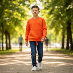 Çocuk O Yaka Kanguru Cepli Sweatshirt 3328 - 3