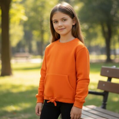 Çocuk O Yaka Kanguru Cepli Sweatshirt 3328 - 1