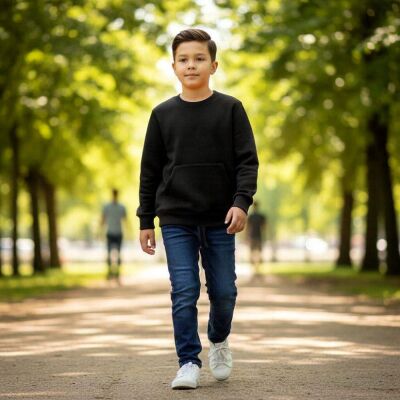 Çocuk O Yaka Kanguru Cepli Sweatshirt 3328 - 4