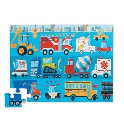 Crocodile Creek Dekoratif Puzzle 36 Parça Araçlar - 2