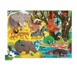 Crocodile Creek Dekoratif Puzzle 72 Parça Wild Safari - Crocodile Creek