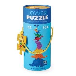 Crocodile Creek Dev Kule Puzzle 30 Parça Dinozor - Crocodile Creek