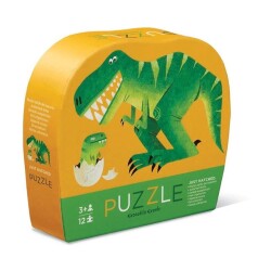 Crocodile Creek Mini Puzzle 12 Parça Dinozor ve Yavrusu - Crocodile Creek