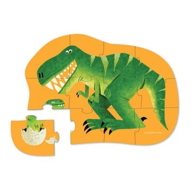 Crocodile Creek Mini Puzzle 12 Parça Dinozor ve Yavrusu