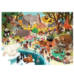 Crocodile Creek Müzede Bir Gün Puzzle Hayvanat Bahçesi 48 Parça - Crocodile Creek