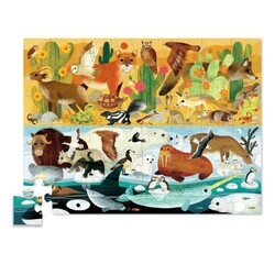 Crocodile Creek Puzzle 48 Parça Hayvanlar Alemi Sıcak+ Soğuk - Thumbnail