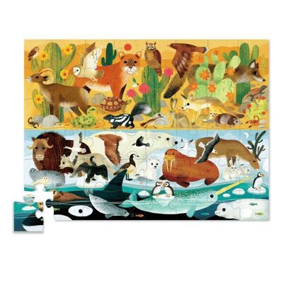 Crocodile Creek Puzzle 48 Parça Hayvanlar Alemi Sıcak+ Soğuk