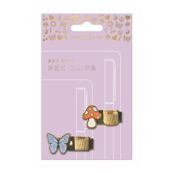 Designworks Ink Kitap İçin Kalem Klipsi 2Li Butterfly Mushroom - 2