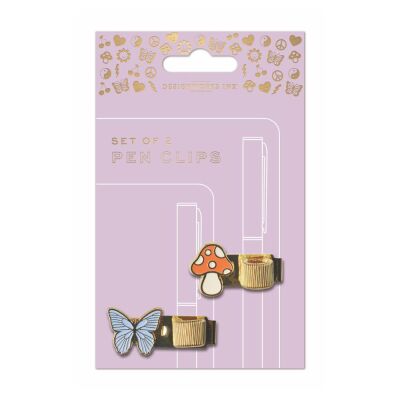 Designworks Ink Kitap İçin Kalem Klipsi 2Li Butterfly Mushroom - 2