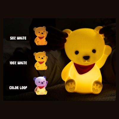 Dhink Silikon Gece Lambası Ayıcık Sarı - 3