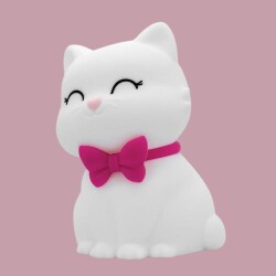 Dhink Silikon Gece Lambası Kedi Tosh Beyaz - Dhink