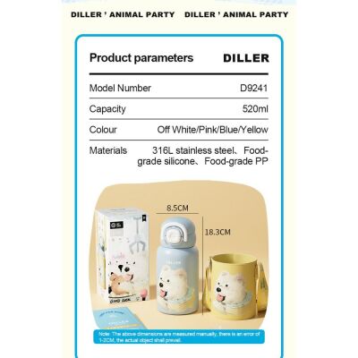 Diller Çelik Termos 520 ML Hayvan Desenli - 16