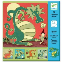 Djeco Resim Boyama Şablonları, Dragons - Djeco