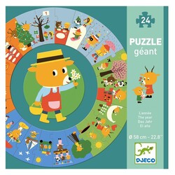 Djeco Yuvarlak Puzzle 24 Parça/ Bir Yıl - Thumbnail