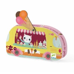 Dondurma Arabası Figürlü Puzzle 16 Parça - Djeco