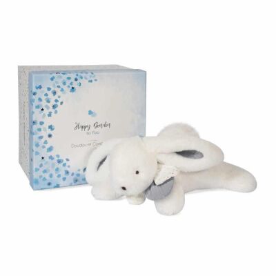 Doudou Beyaz Ponpon Tavşan 25 cm - 1