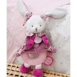 Doudou Hediye Kutulu Çıngıraklı Pembe Tavşan 19 cm - 2