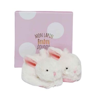 Doudou Hediye Kutulu Pembe Tavşan Panduf - 1