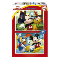 Educa 2 x 48 Parça Puzzle Mickey Mouse Fun House - Educa