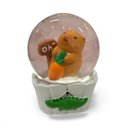 Eğlenceli Capybara Işıklı Kar Küresi 12.5 Cm - 4