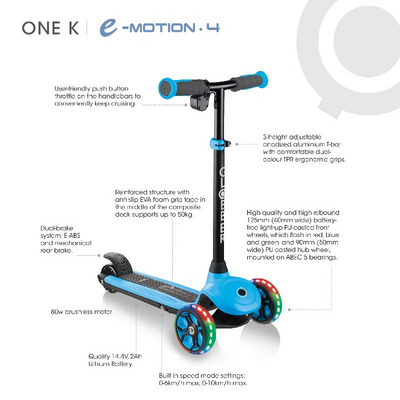 Elektrikli Scooter One K E Motion 4 Işıklı Pembe 6 Yaş Üzeri