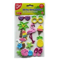 Eva 3D Sticker Simli Yaz Zamanı - 3