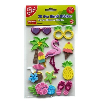 Eva 3D Sticker Simli Yaz Zamanı - 3