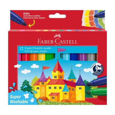 Faber Castell Jumbo Keçeli Kalem 12li Superwashable - 1