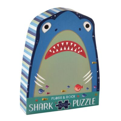 Floss & Rock 12 Parça Şekilli Puzzle Shark - 1