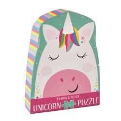 Floss & Rock 12 Parça Şekilli Yap-Boz/Rainbow Unicorn - Floss & Rock