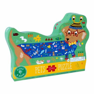 Floss & Rock 20 Parça Puzzle Köpek Şekilli Yap Boz Pets - 1