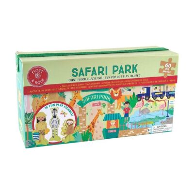 Floss & Rock 60 Parça Safari Park Pop Out Yer Puzzle - 1