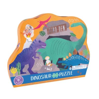 Floss & Rock 80 Parça Puzzle Dinozor Şekilli Yap Boz Dino - 1