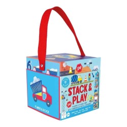 Floss & Rock Ahşap Figürlü Küpler/Construction New - Floss & Rock