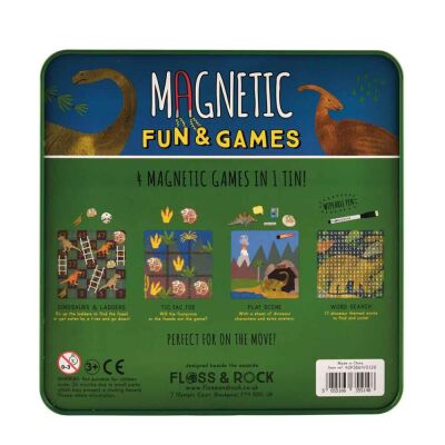 Floss & Rock Mıknatıslı Kutu Oyunları 4’Ü 1 Arada Dinosaur - 6