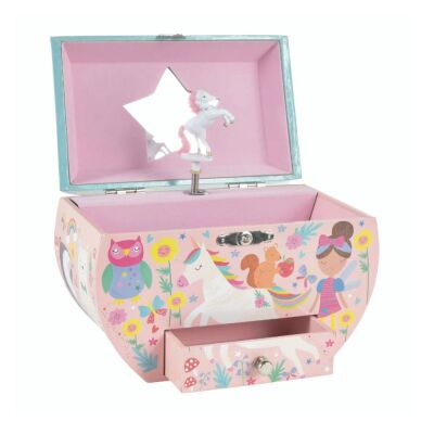 Floss & Rock Müzikli Oval Mücevher Kutusu Rainbow Fairy - 1