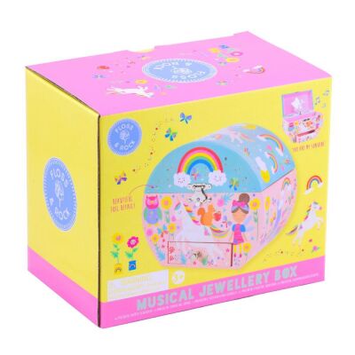 Floss & Rock Müzikli Oval Mücevher Kutusu Rainbow Fairy - 4