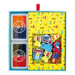 Floss & Rock Stamper Ahşap Baskı Seti Construction - Floss & Rock