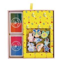 Floss & Rock Stamper Ahşap Baskı Seti Rainbow Fairy - Floss & Rock