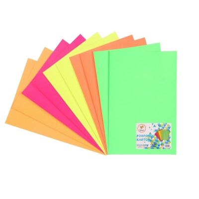 Fosforlu Karton 5 Renk 10lu 20 x 30 cm - 1