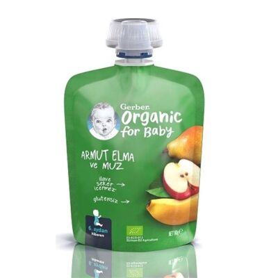 Gerber Organik Armut Elma ve Muz Püresi 90 gr - 1