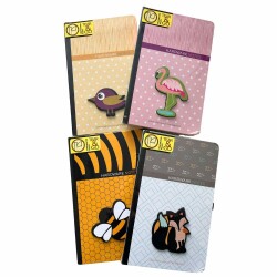 Gıpta Ahşap Figürlü Defter 120 Yap Çizgili Hardware - Gıpta