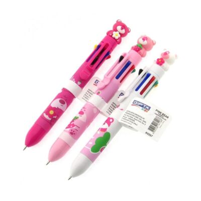 Gıpta Çok Renkli Tükenmez Kalem Pink Bear - 1
