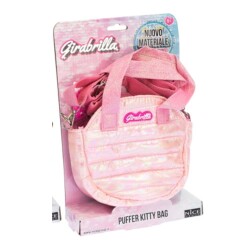 Girabrilla Kedi Kulaklı Puffer Omuz Çantası Metalik Pembe - 2