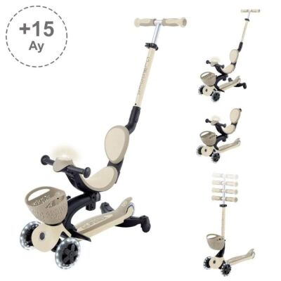 Globber Go Up Baby 360 Işıklı Scooter Koyu Bej - 2
