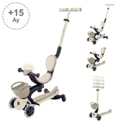 Globber Go Up Baby 360 Işıklı Scooter Koyu Bej - 2